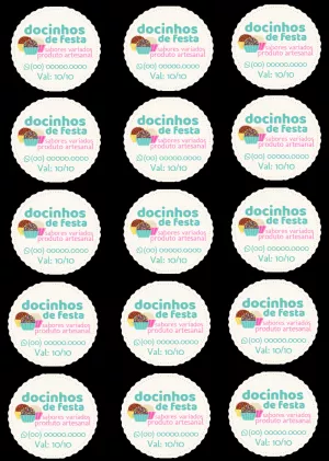 Adesivo para Docinhos de Festa para Editar Online