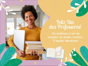Cartão Dia dos Professores com foto para Editar Online