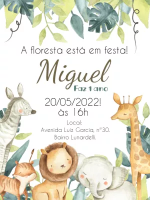 Safari Birthday Invitation – Static – Gley Leobas
