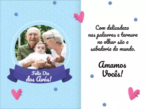 Cartão Dia dos Avós com Foto para Editar Online