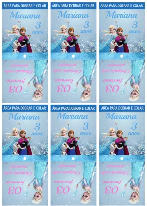 Capa para Pirulito Frozen Editável com Personagens para Imprimir
