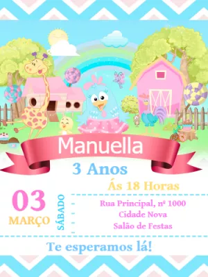 Convite Aniversário Galinha Pintadinha Candy para Editar