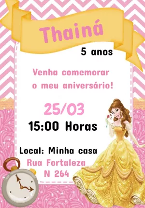 Invitación de cumpleaños Princesas – Estático – Thainá Nicolau 