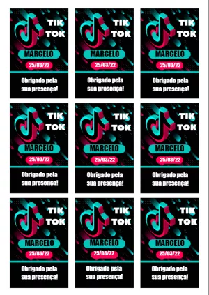 Tag de Agradecimento Aniversário TikTok para Editar Online