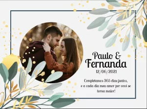 Cartão de Aniversário de Namoro com Foto para Editar Online