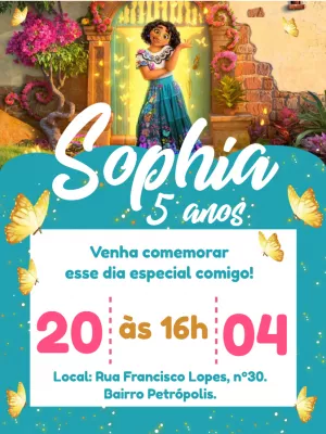 Convite de Aniversário Encanto com Mirabel para Editar Online
