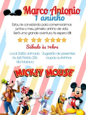 Mickey Mouse Birthday Invitation – Static – ig: @illustragio