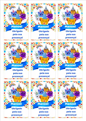 Tag Aniversário Bolofofos para Editar e Imprimir