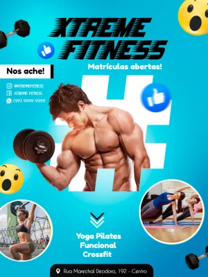 Folheto de Academia e Fitness Moderno para Editar Online