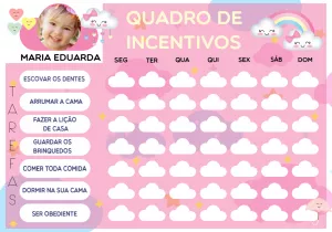 Quadro de Incentivos Chuva de Amor Editável com Foto Online