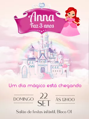 Invitación de cumpleaños Princesas – Estático – Carolina