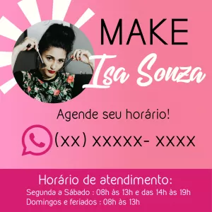 Arte Editável para Maquiadora com Foto para Divulgar