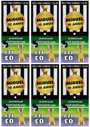 Capa de Pirulito Futebol Medalha para Editar e Imprimir