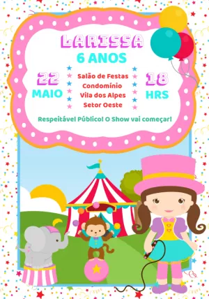 Invitation d'anniversaire Cirque – Statique – Heliene Designer