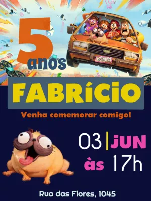 Convite Aniversário Família Mitchell para Editar Online