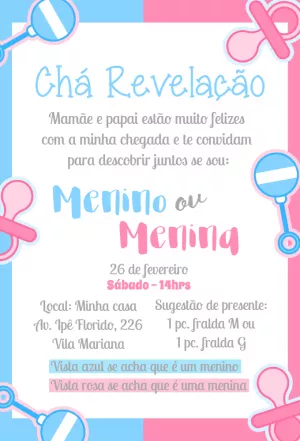Invito gender reveal – Statico – ig: @illustragio