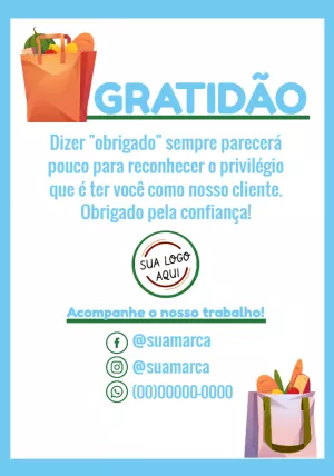 Cartão de Agradecimento Mercado para Editar Online