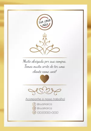 Cartão de Agradecimento Elegante Dourado para Editar Online