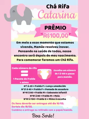 Chá Rifa Elefantinha Menina para Editar Online