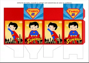 Caixa Milk Superman Editável Online para Festa de Aniversário