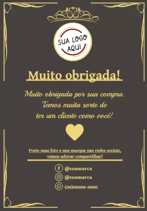Cartão Obrigado pela Compra Elegante para Editar Online