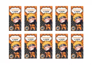 Adesivo de Aniversário Naruto para Editar e Imprimir