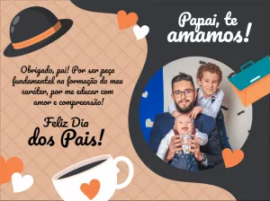 Cartão de Dia dos Pais com Foto para Editar Online