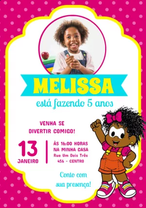 Invitation d'anniversaire Turma da Mônica – Statique – Jotta