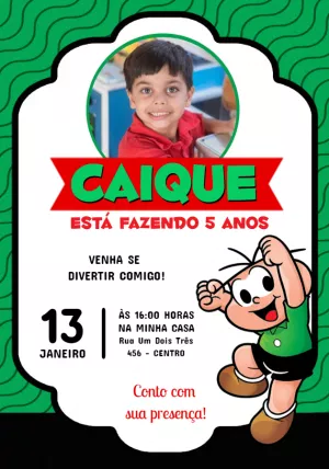 Invitation d'anniversaire Turma da Mônica – Statique – Jotta