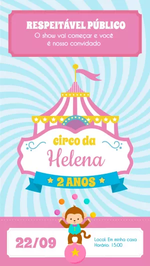 Invitation d'anniversaire Cirque – Statique – Wolf Designer