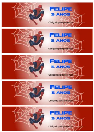 Rótulo de Garrafa Homem Aranha Aniversário para Editar Online