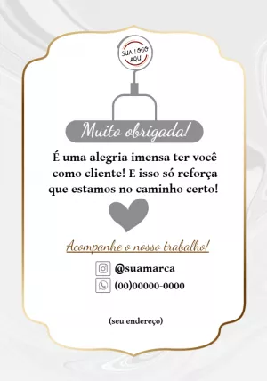 Cartão de Agradecimento Elegante para Editar com sua Marca