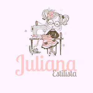 Logo Costureira com Ilustração de Menina para Editar Online