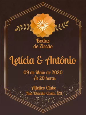Convite Bodas de Zircão Elegante para Editar Online
