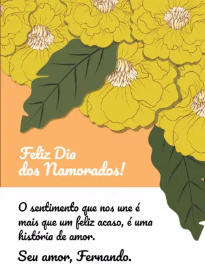 Cartão Dia dos Namorados com Flores para Editar Online