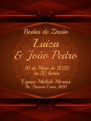 Convite Bodas de Zircão Elegante para Editar Online
