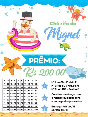Chá Rifa Mundo Bita Fundo do Mar para Editar Online