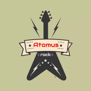 Logo de Banda de Rock com Guitarra para Editar Online