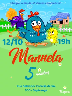 Galinha Pintadinha Birthday Invitation – Static – Mimo Digital