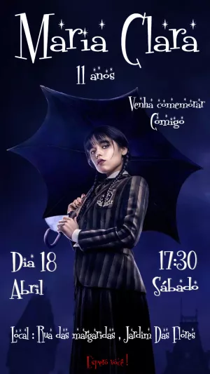 Invito di compleanno Mercoledì – Statico – Erica designer