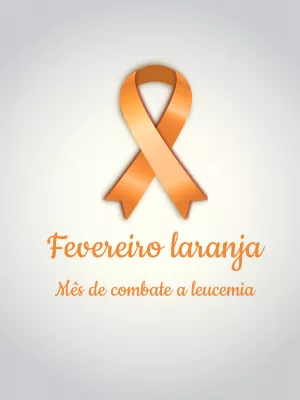 Post Fevereiro Laranja com Laço para Editar Online