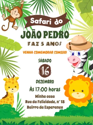 Safari Birthday Invitation – Static – Pedro Henrique