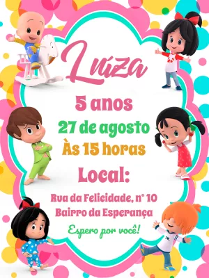 Convite de Aniversário Cleo e Cuquin para Editar Online