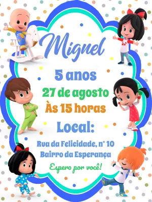 Convite de Aniversário Cleo e Cuquin para Editar Online