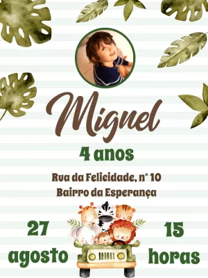 Safari Birthday Invitation – Static – Pedro Henrique