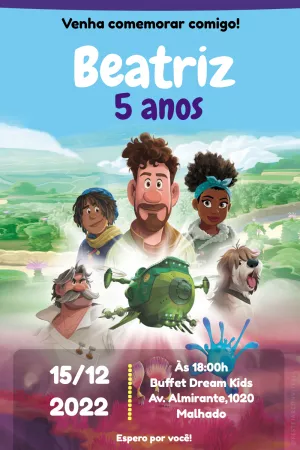 Convite Aniversário Mundo Estranho Disney para Editar Online