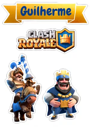 Topo de Bolo Clash Royale com Personagens para Editar e Imprimir