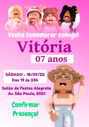 Invitación de cumpleaños Roblox – Estático – Augusto Renan