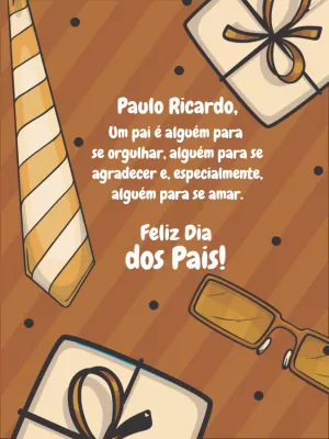 Cartão Dia dos Pais com gravata e presentes para Editar