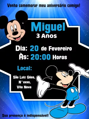 Mickey Mouse Birthday Invitation – Static – Lilian Designer